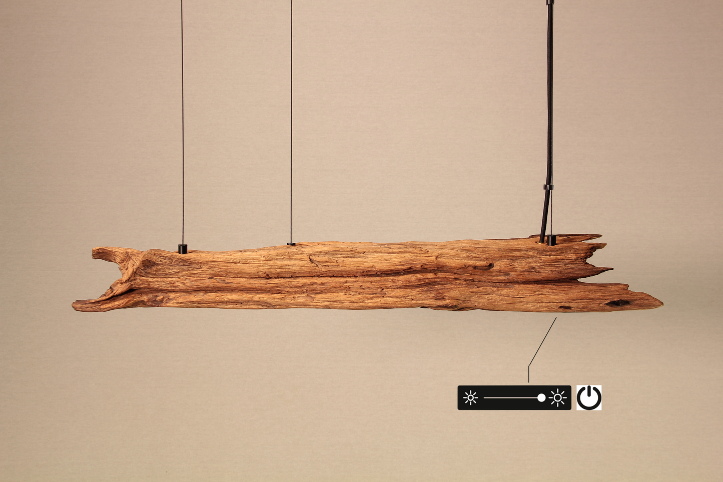 Lampe de table à manger - fait main pièce unique - 80cm poutre en chêne