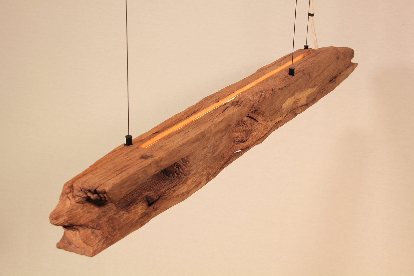 Eettafel lamp - handgemaakt uniek stuk - 126cm eiken balk