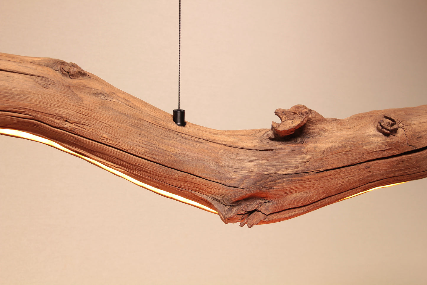 Lampe de table à manger - fait main pièce unique - 210cm branche de chêne