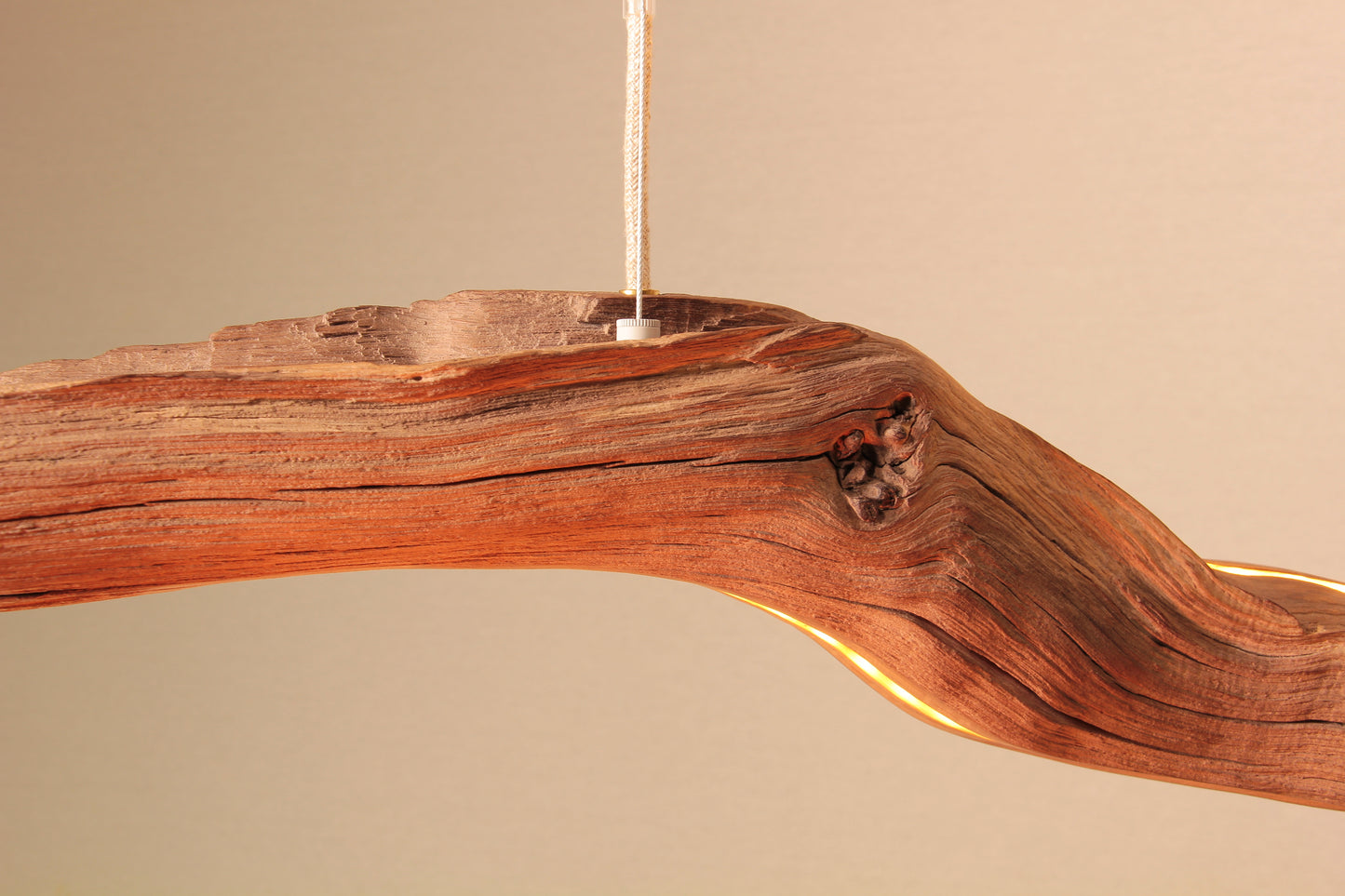 LED eettafel lamp - handgemaakt uniek stuk - 174cm eiken tak