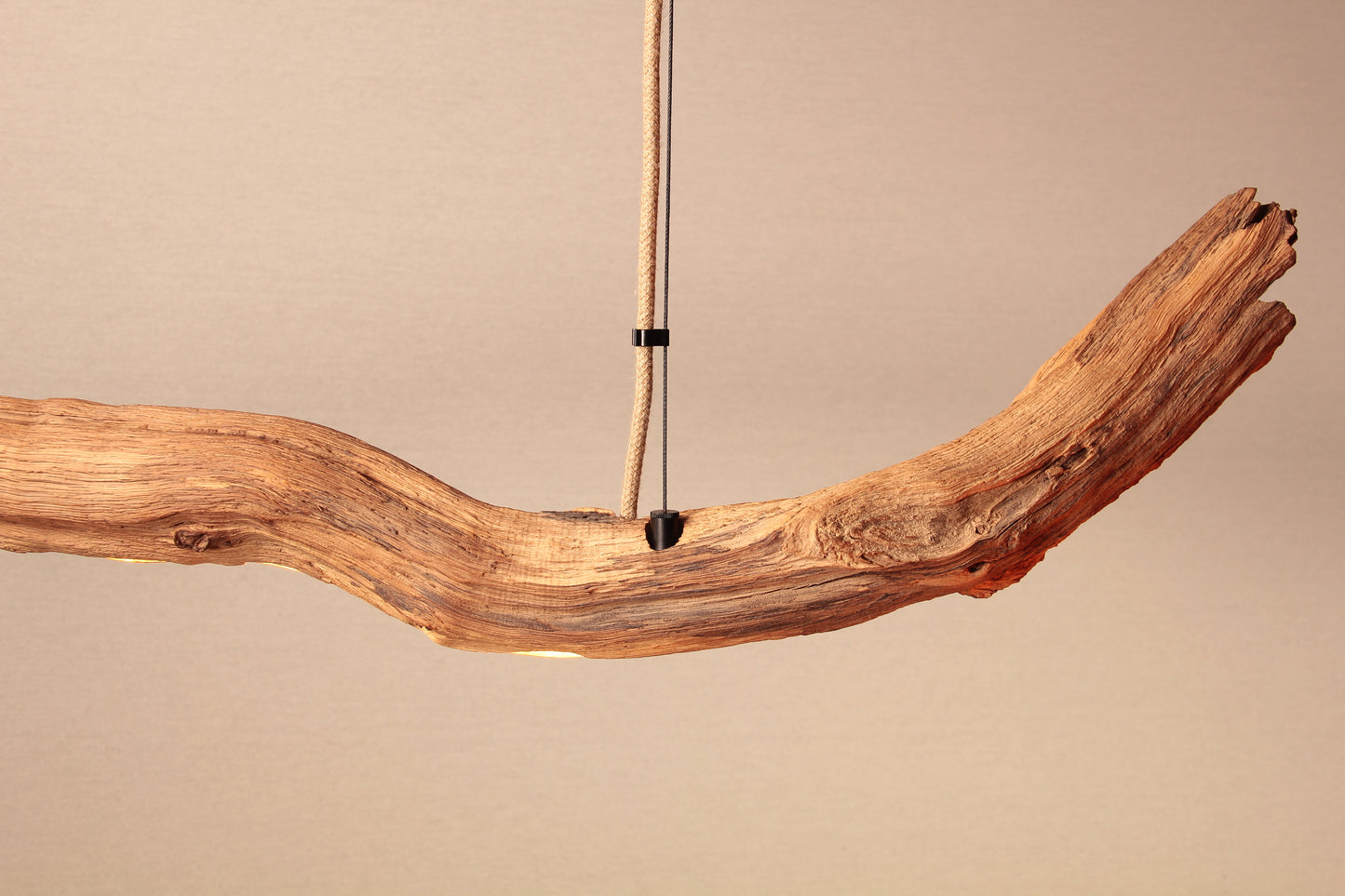 Lampe de table à manger - fait main pièce unique - 160cm branche de chêne