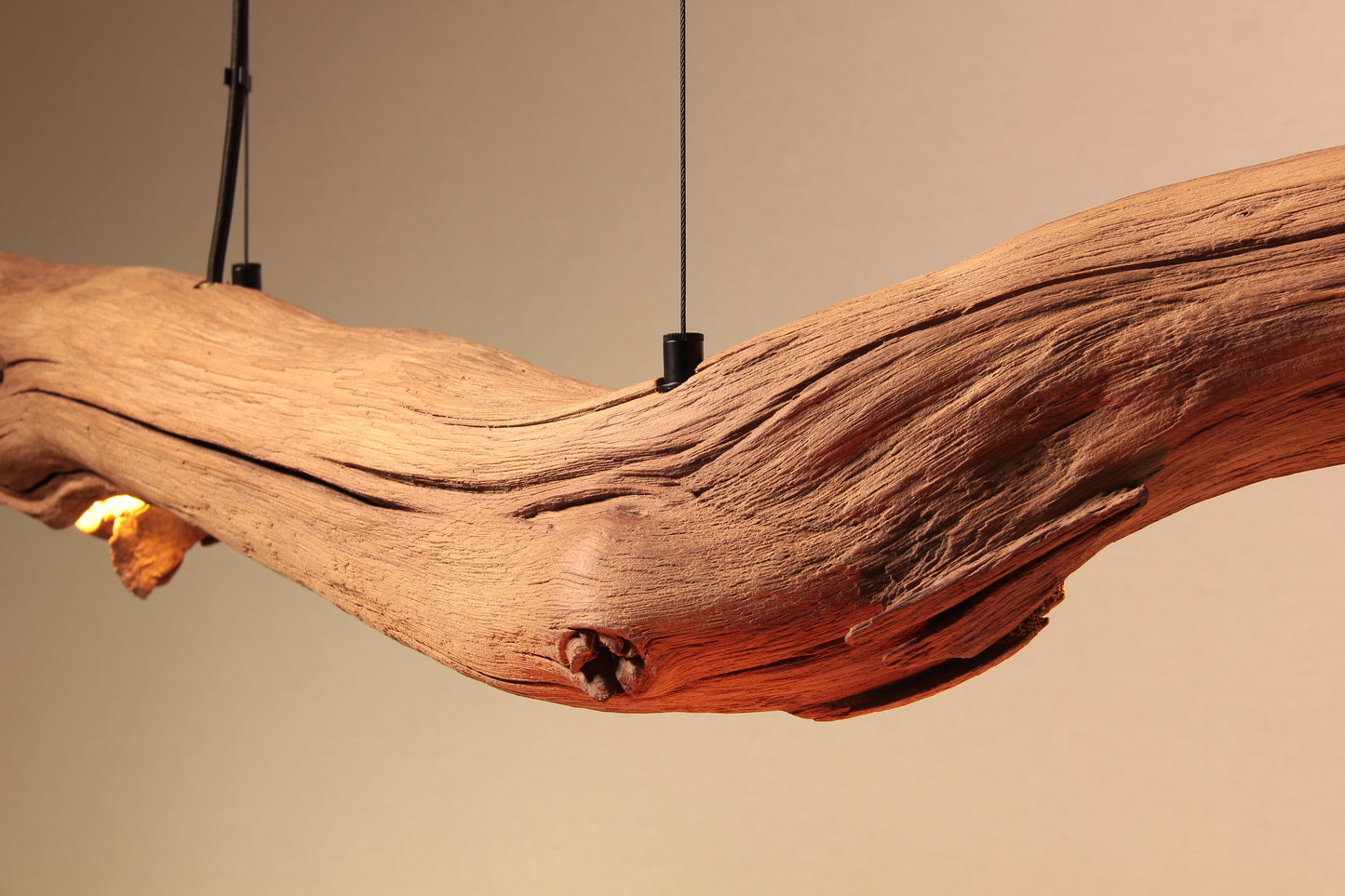 Lampe de table à manger - fait main pièce unique - 210cm branche de chêne