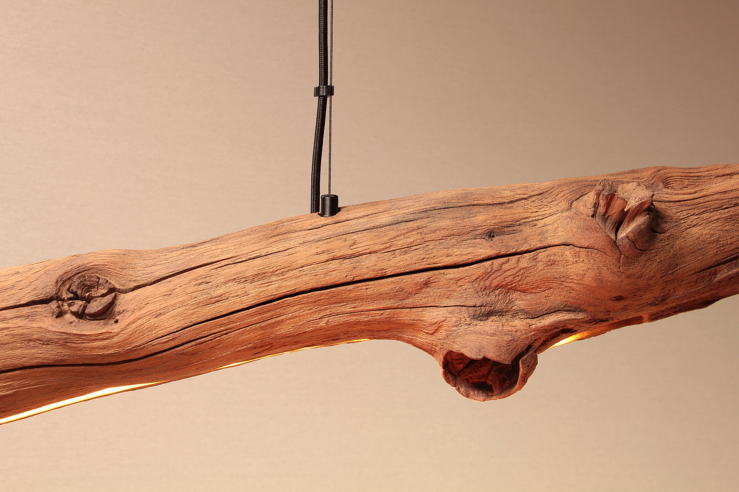 Lampe de table à manger - fait main pièce unique - 210cm branche de chêne