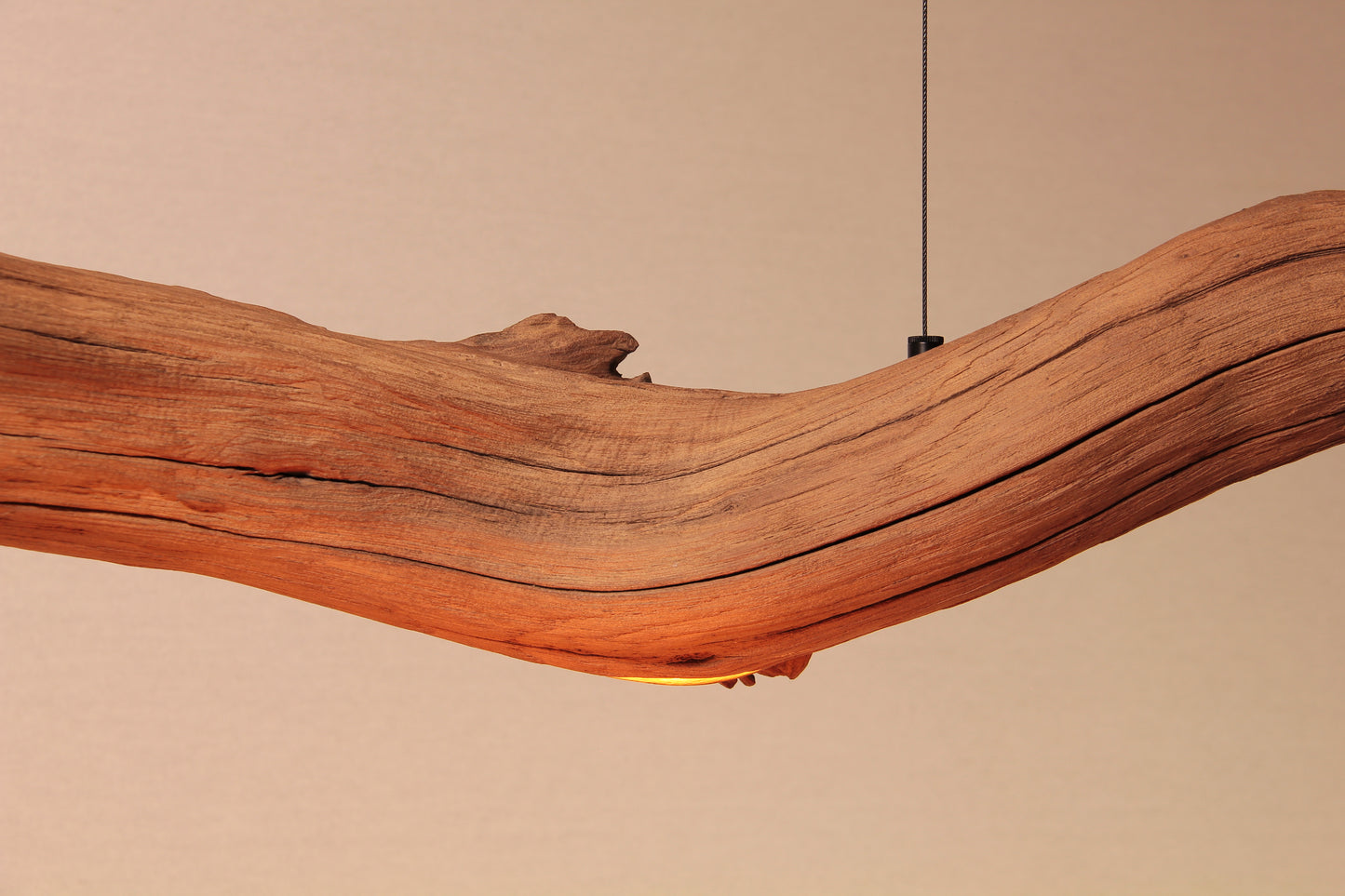 Lampe de table à manger - fait main pièce unique - 210cm branche de chêne