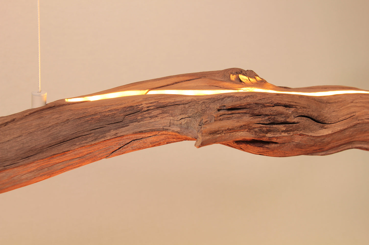 LED eettafel lamp - handgemaakt uniek stuk - 174cm eiken tak