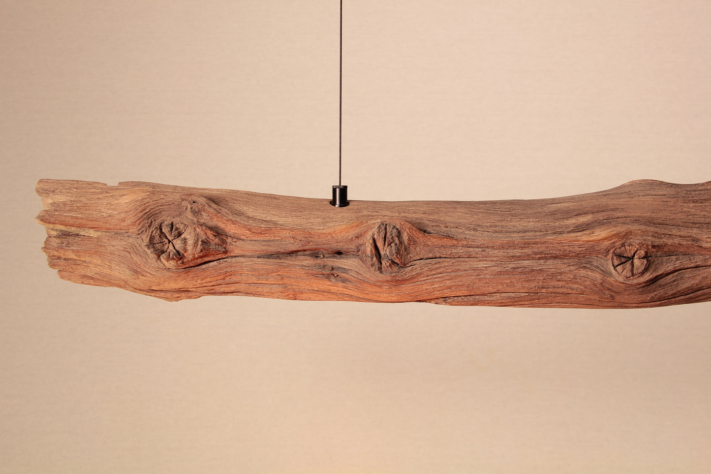 LED lampe de table à manger - fait main pièce unique - 133cm branche de chêne
