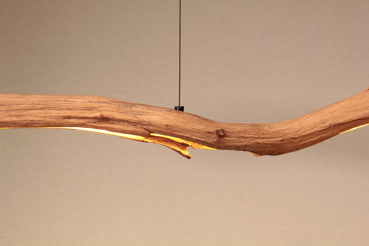 Eettafel lamp - handgemaakt uniek stuk - 153cm eiken tak
