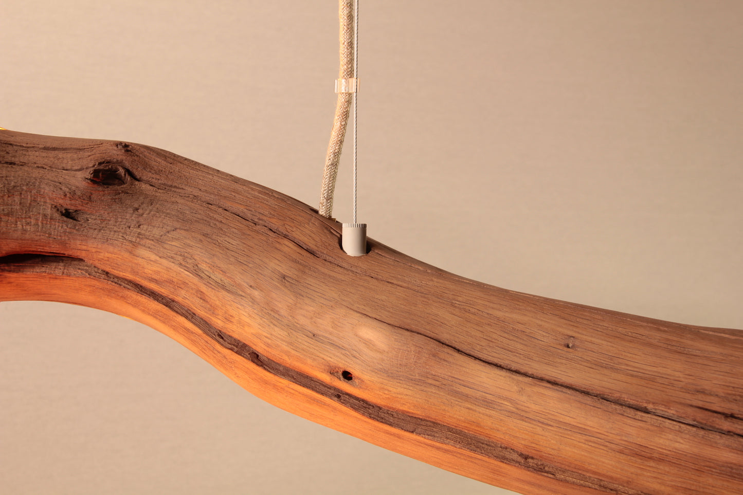LED lampe de table à manger - fait main pièce unique - 181cm branche de chêne
