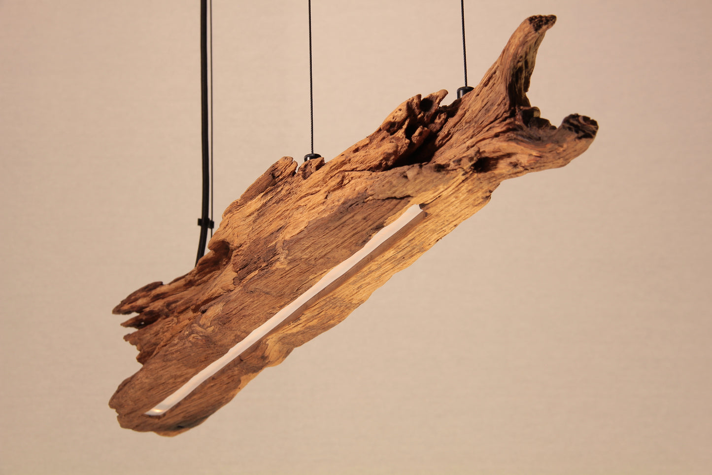 Lampe de table à manger - fait main pièce unique - 80cm poutre en chêne
