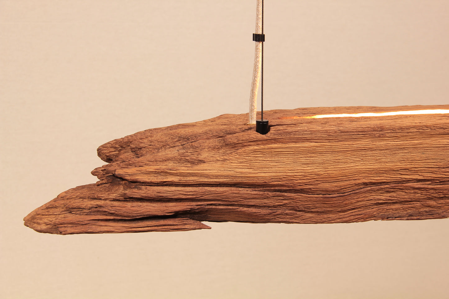 Eettafel lamp - handgemaakt uniek stuk - 126cm eiken balk