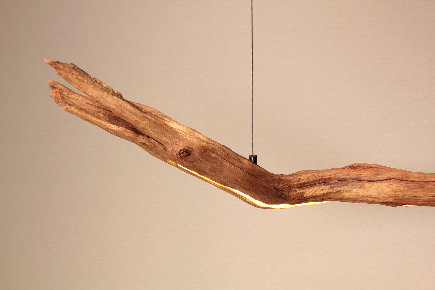 Lampe de table à manger - fait main pièce unique - 160cm branche de chêne