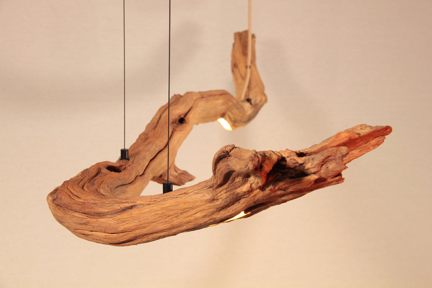Lampe de table à manger - fait main pièce unique - 160cm branche de chêne