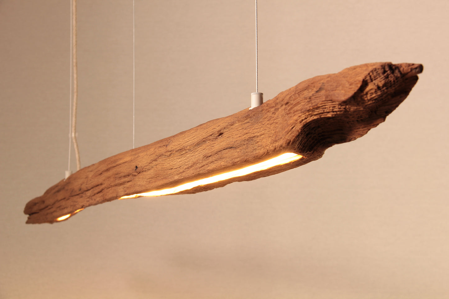 Eettafel lamp / LED strip / 127 cm eiken tak