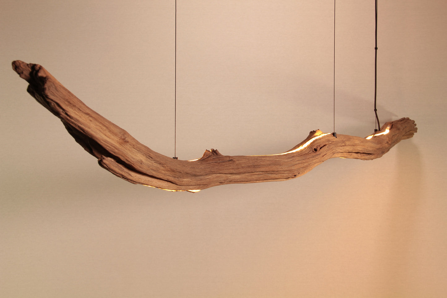 LED lampada da tavolo da pranzo - pezzo unico fatto a mano - 240cm ramo di quercia