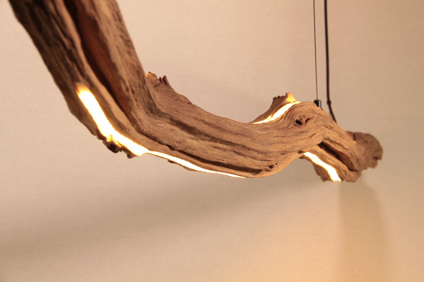 LED lampada da tavolo da pranzo - pezzo unico fatto a mano - 240cm ramo di quercia