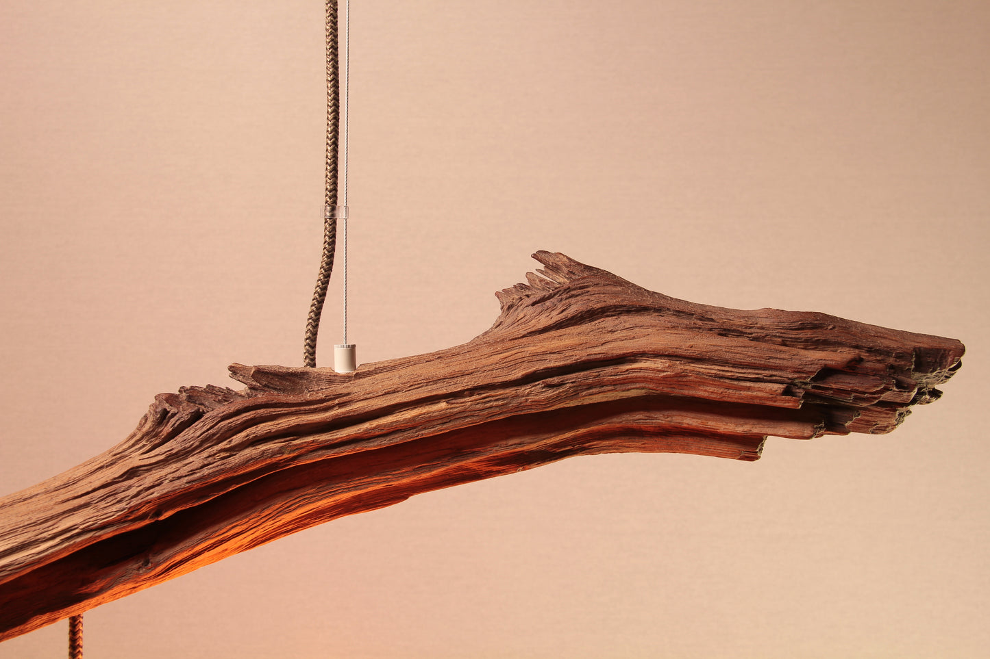 Lampe de table à manger - fait main pièce unique - 190cm branche de chêne - LED-Retro
