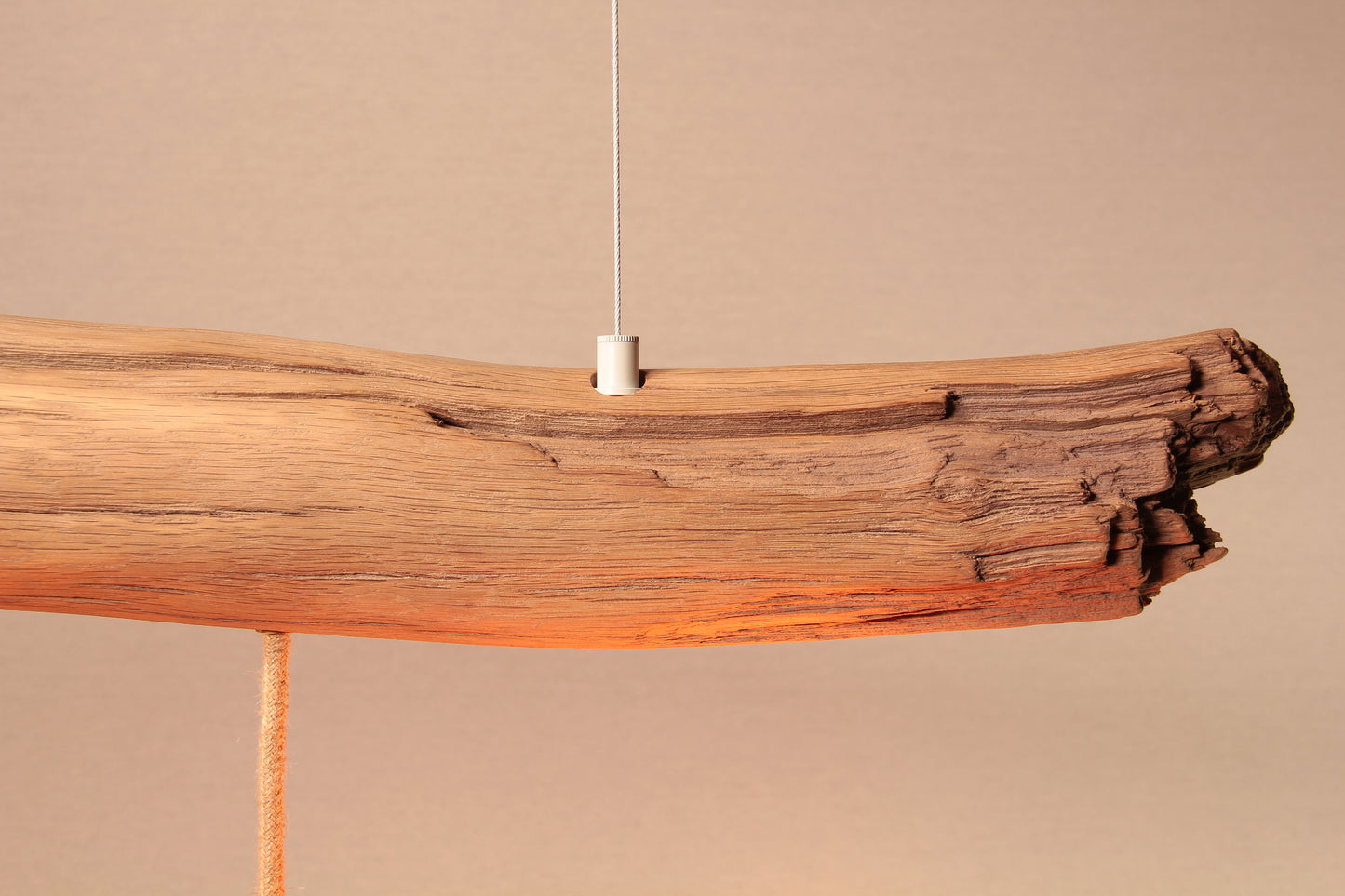 Lampe de table à manger - fait main pièce unique - 98cm branche de chêne - LED-Retro