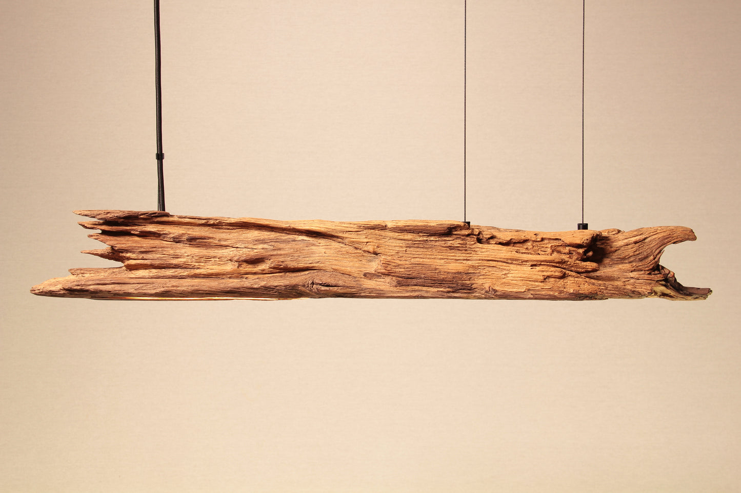 Lampe de table à manger - fait main pièce unique - 80cm poutre en chêne