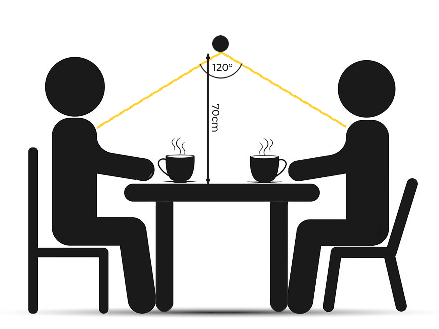 LED lampe de table à manger - fait main pièce unique - 138cm branche de chêne