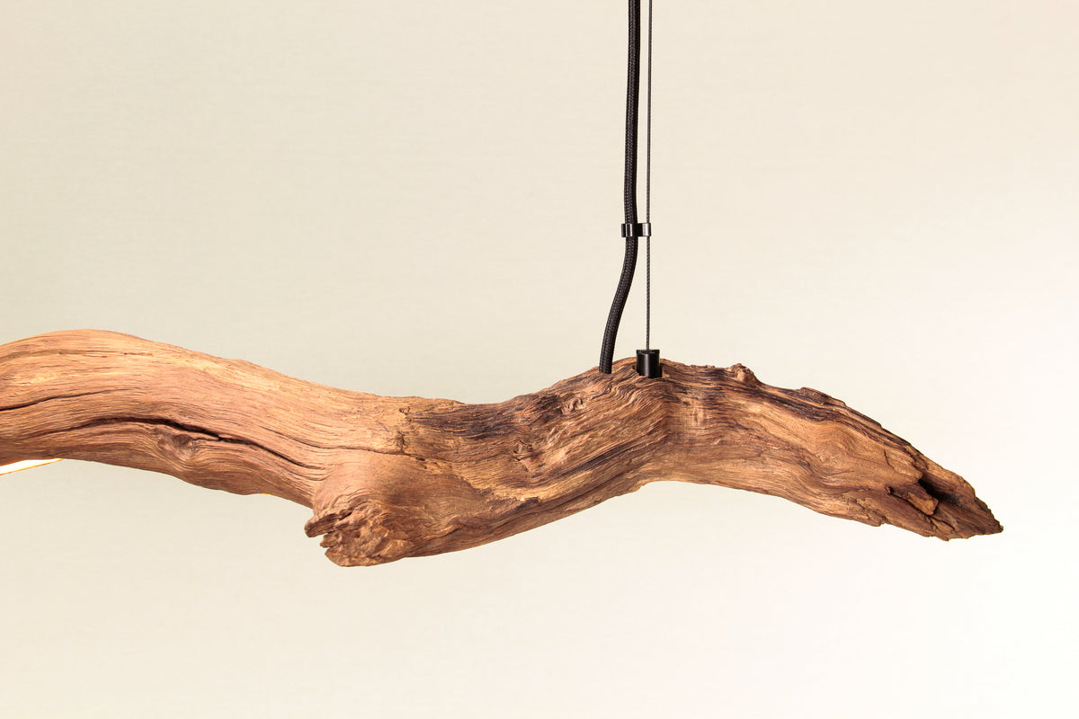Lámpara de mesa de comedor - pieza única hecha a mano - rama de roble de 104cm