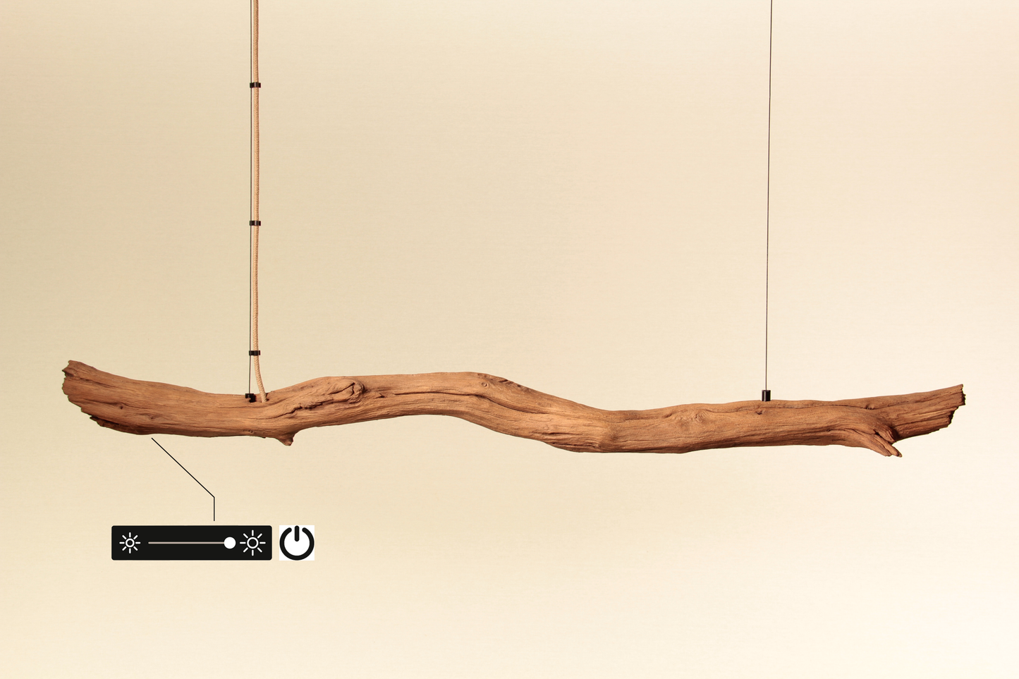Dining table lamp - handmade unique piece - 124cm oak branch