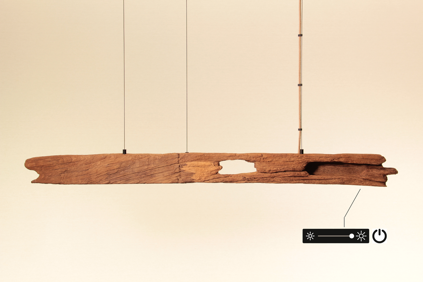 Esstischleuchte - handgefertigtes Unikat - 126cm Eichenbalken