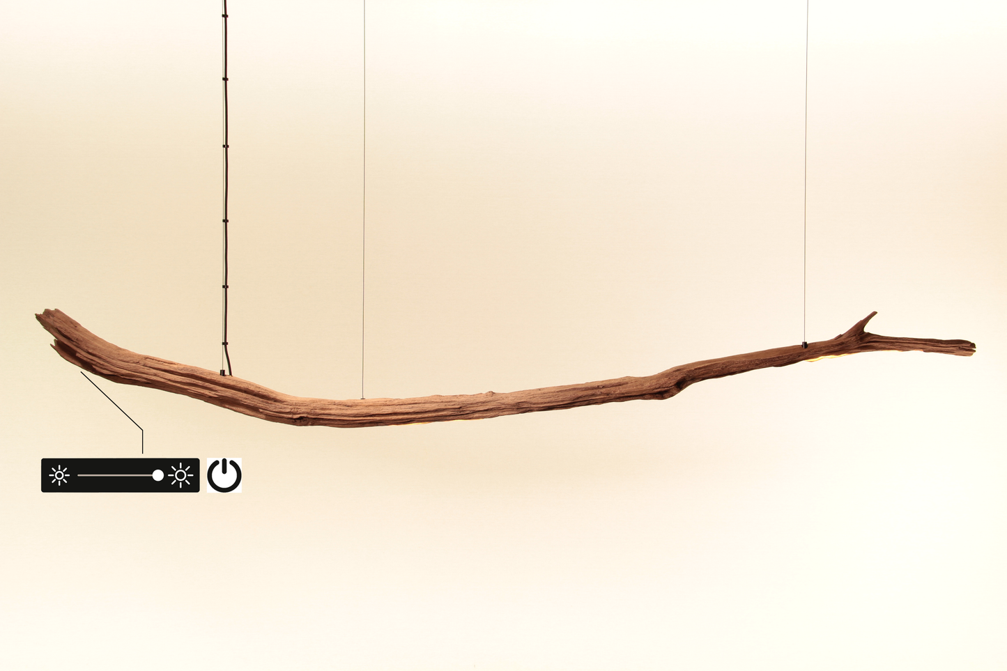 Lampe de table à manger - pièce unique fabriquée à la main - branche de chêne de 234 cm
