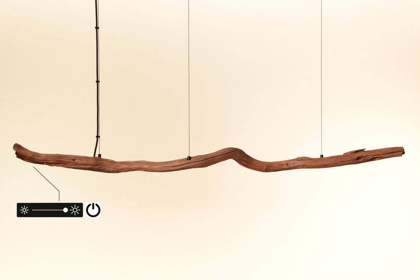 Esstischleuchte - handgefertigtes Unikat - 146cm Eichenast
