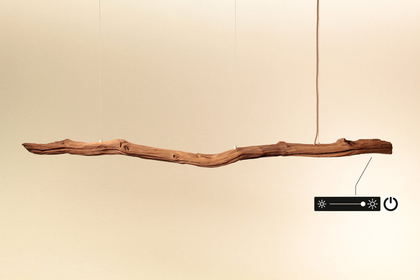 Dining table lamp - handmade unique piece - 179cm oak branch