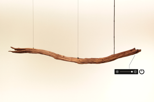 Lámpara de mesa de comedor - hecha a mano pieza única - 178cm roble rama
