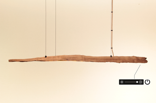 Dining table lamp - handmade unique piece - 132cm oak beam