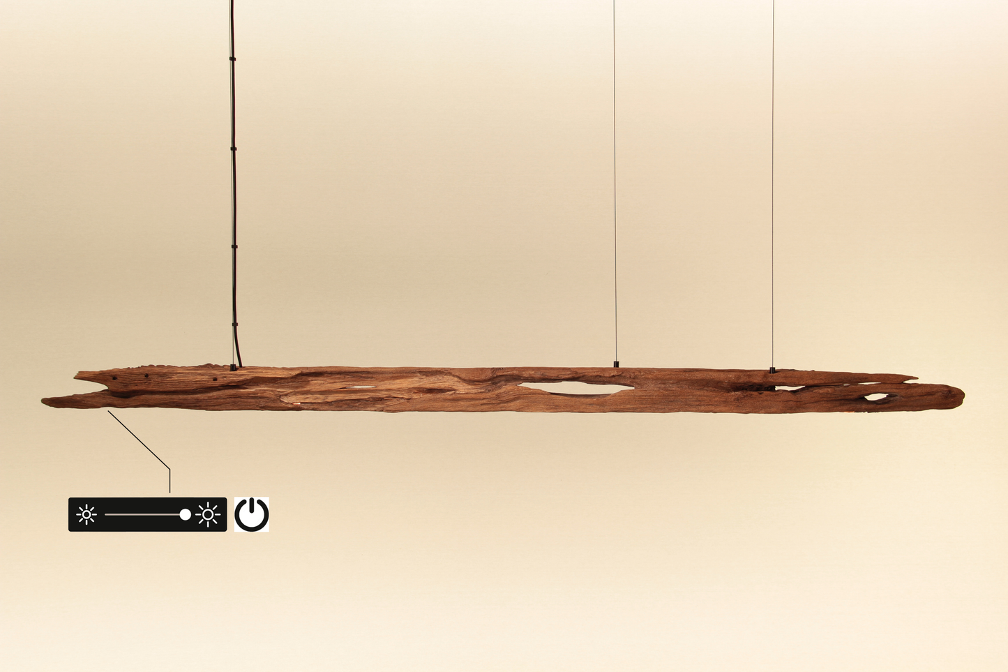 Lampe de table à manger - fait main pièce unique - 198cm poutre en chêne