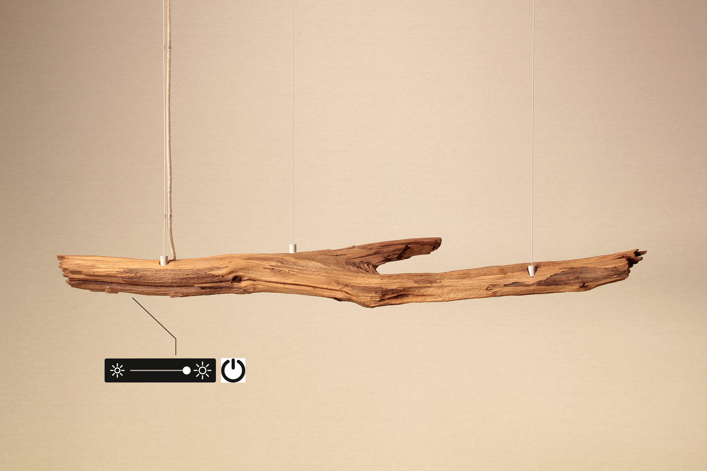 Dining table lamp - handmade unique piece - 96cm oak branch