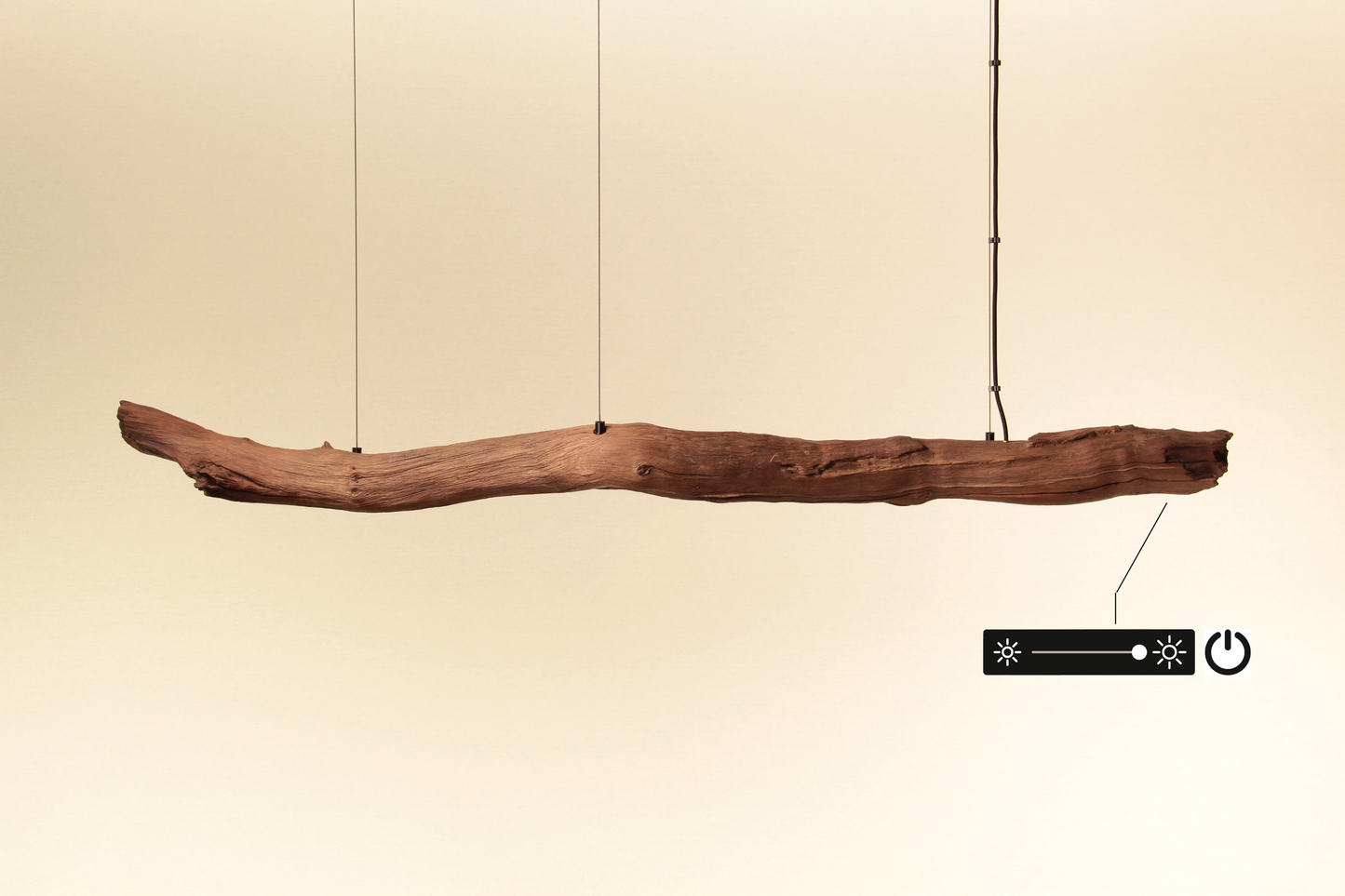 Dining table lamp - handmade unique piece - 149cm oak branch