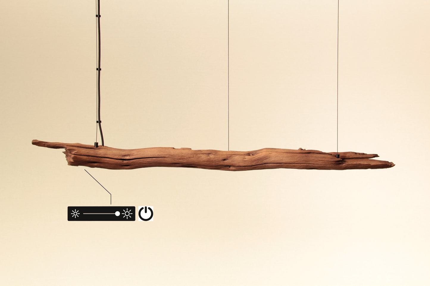 Dining table lamp - handmade unique piece - 115cm oak branch