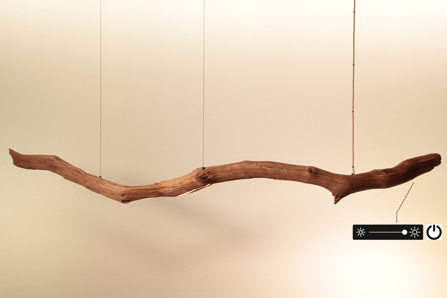 Dining table lamp - handmade unique piece - 245cm oak branch
