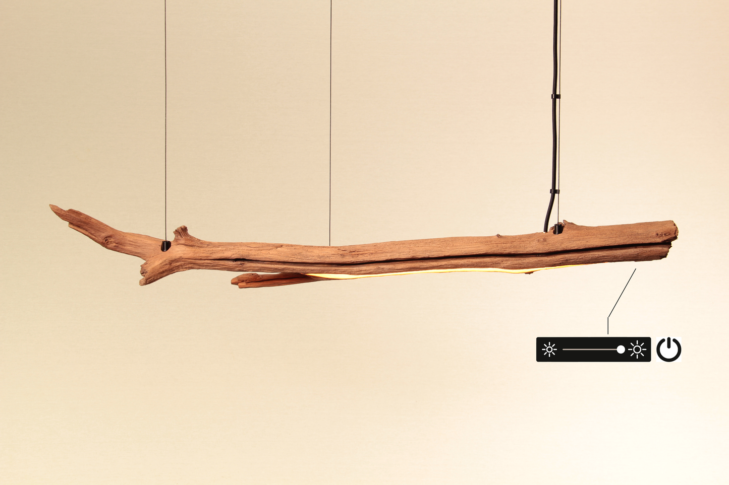 Dining table lamp - handmade unique piece - 100cm oak branch