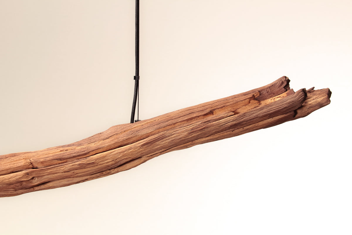 Dining table lamp - handmade unique piece - 178cm oak branch