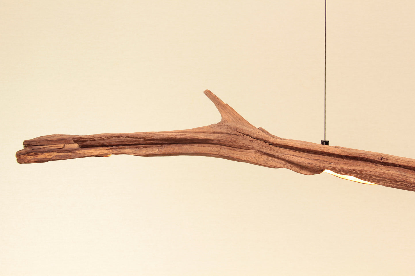 Lampe de table à manger - pièce unique fabriquée à la main - branche de chêne de 234 cm