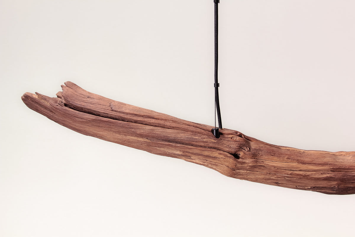 Dining table lamp - handmade unique piece - 178cm oak branch