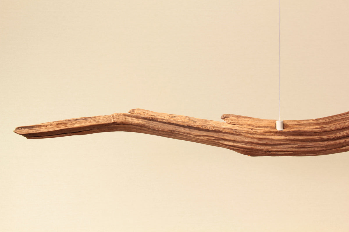 Esstischleuchte - handgefertigtes Unikat - 229cm Eichenast