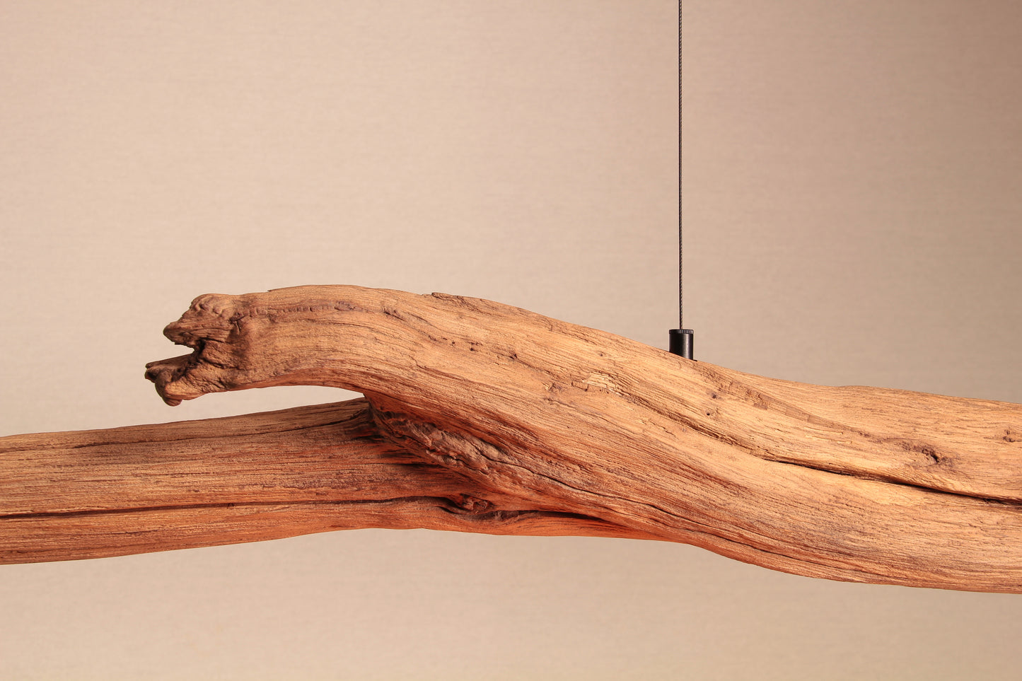 Eettafel lamp - handgemaakt uniek stuk - 155cm eiken tak