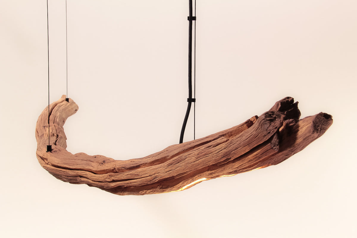 Dining table lamp - handmade unique piece - 178cm oak branch