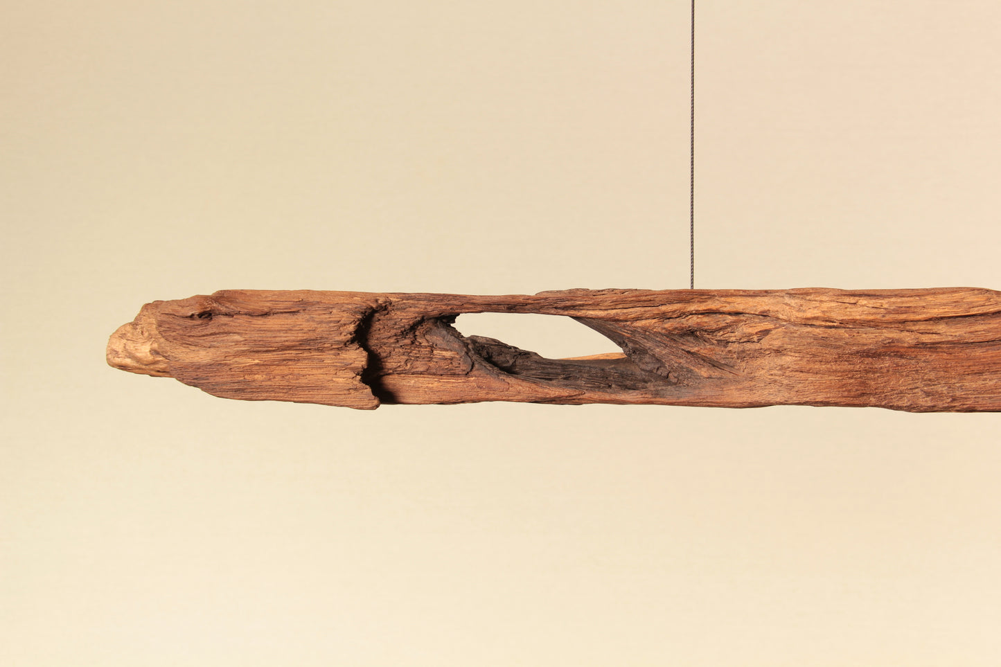 Lampe de table à manger - fait main pièce unique - 119cm poutre en chêne