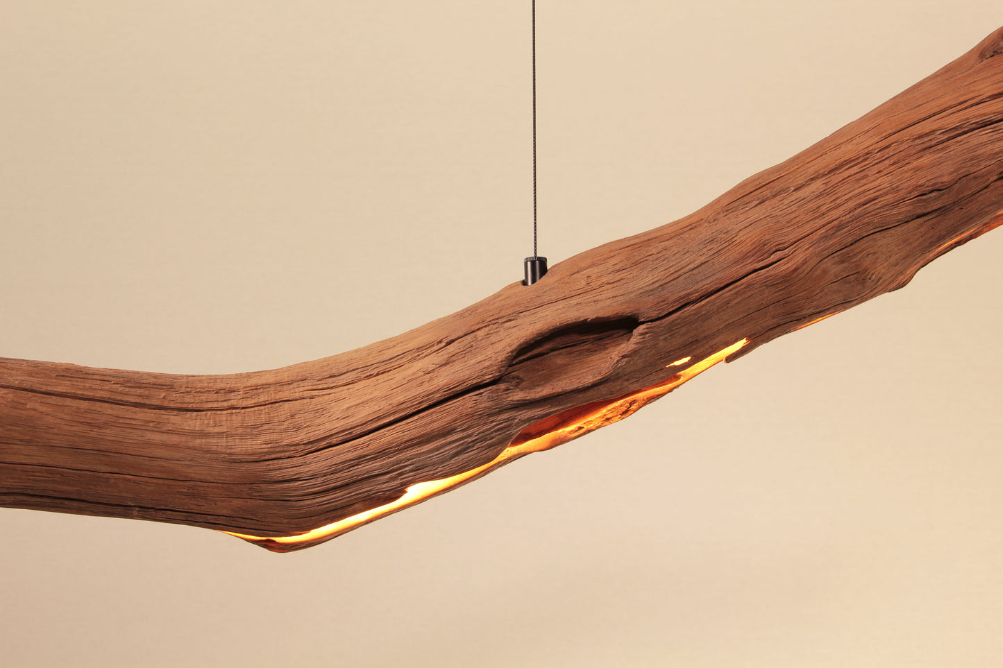 Dining table lamp - handmade unique piece - 245cm oak branch