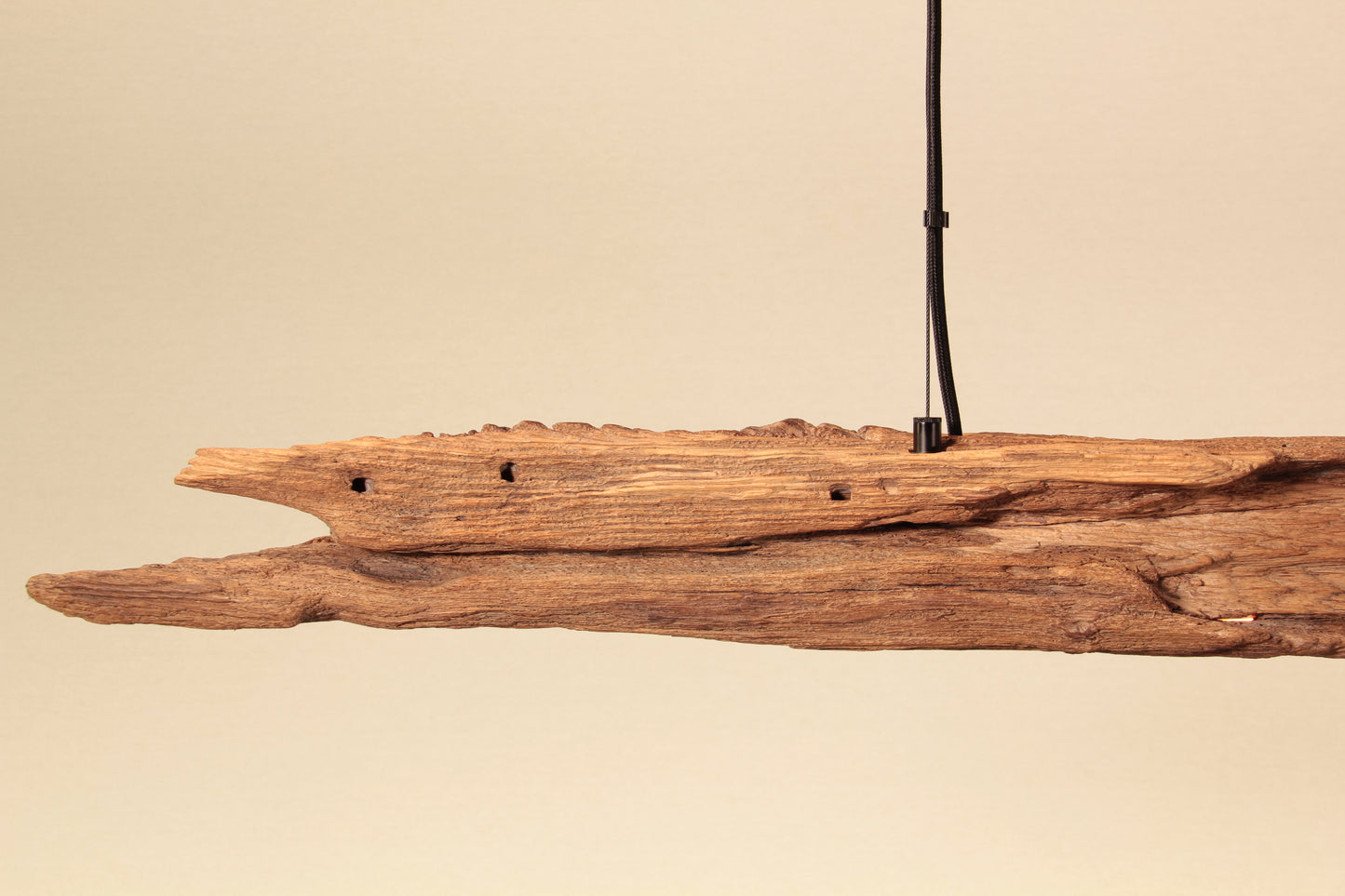 Lampe de table à manger - fait main pièce unique - 198cm poutre en chêne