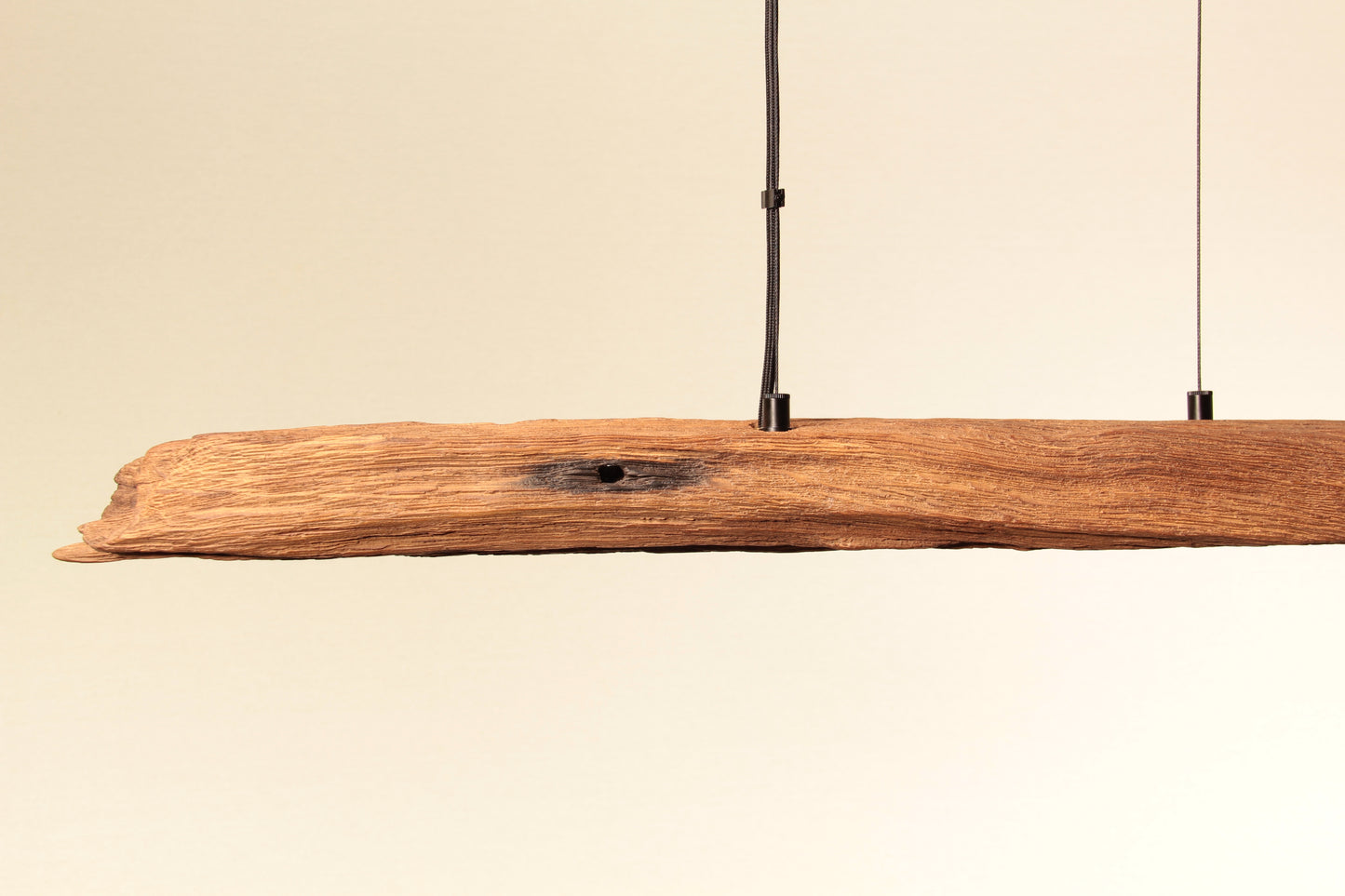 Lampe de table à manger - fait main pièce unique - 119cm poutre en chêne