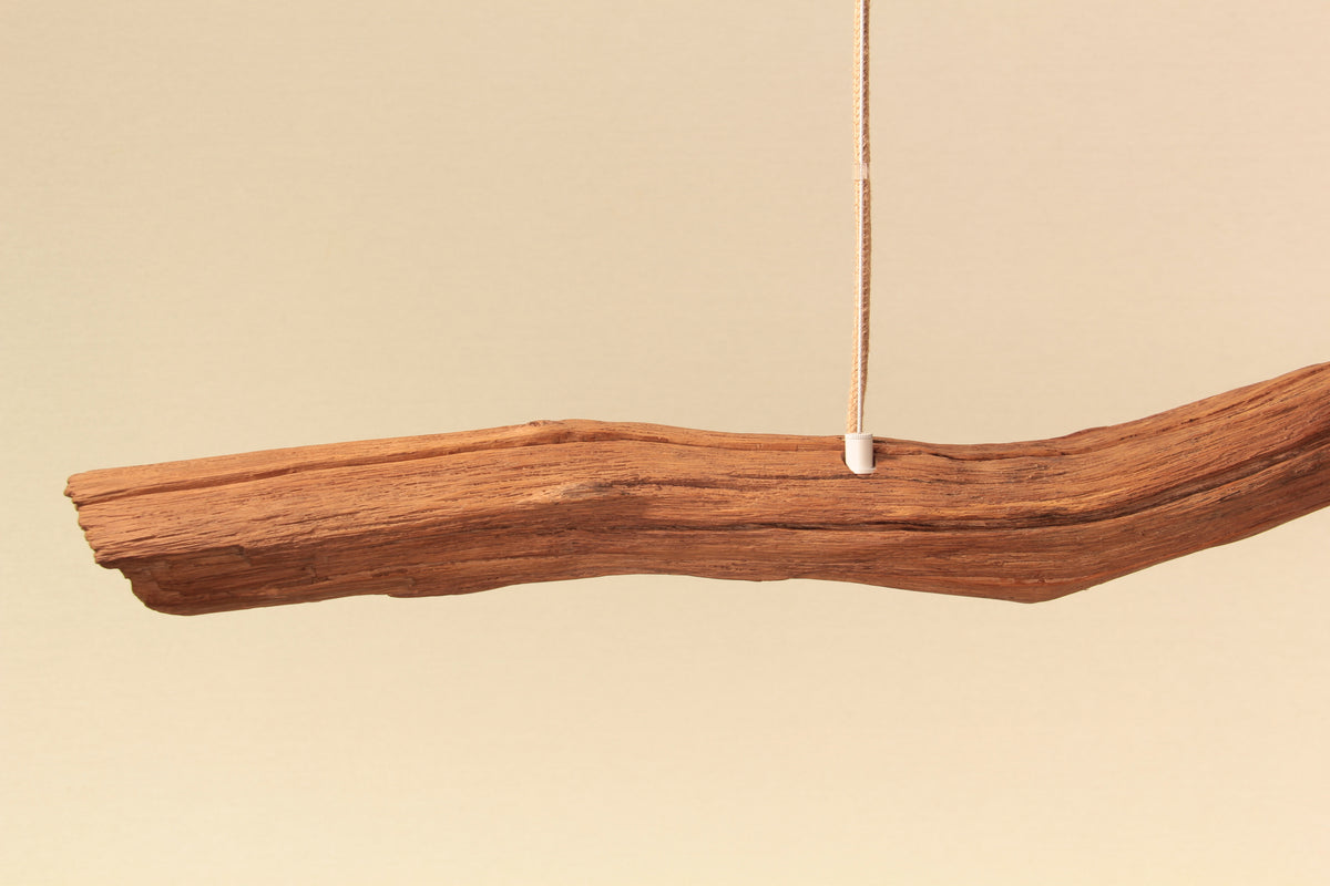 LED lampe de table à manger - fait main pièce unique - 177cm branche de chêne