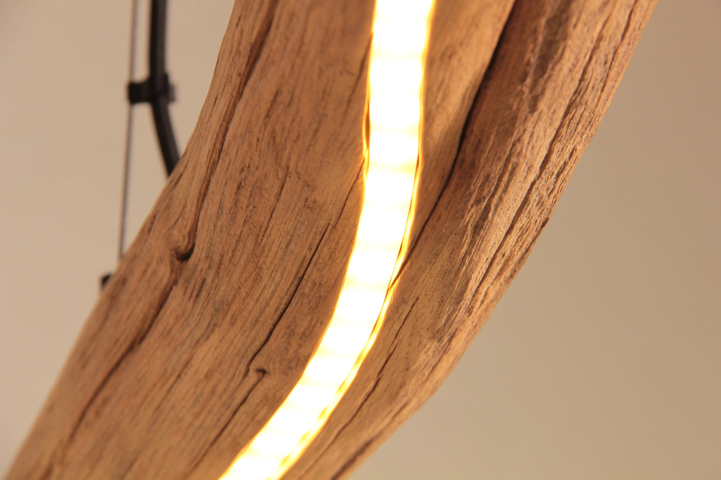 Eettafel lamp - handgemaakt uniek stuk - 155cm eiken tak