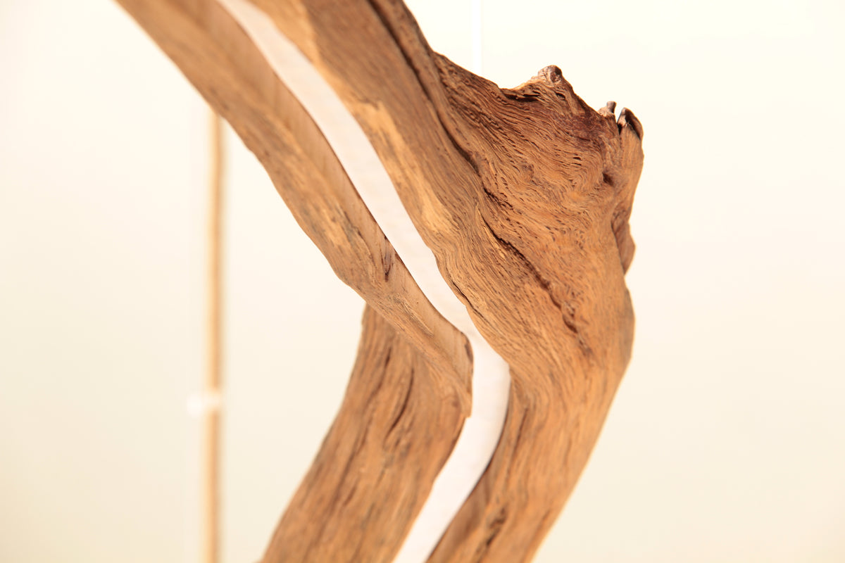 LED lampe de table à manger - fait main pièce unique - 177cm branche de chêne